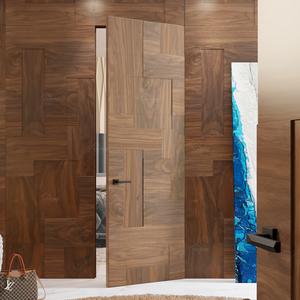 Fabricant chinois de premier plan, portes intérieures ultra-plattes dissimulées, portes secrètes cachées, portes intérieures en bois sans cadre, portes invisibles - Product Image 3