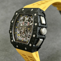 Reloj Deportivo de Negocios con Diseño Hueco 2026, Cristal de Zafiro de Alta Calidad, Caja de Fibra de Carbono, Movimiento Mecánico de Silicona para Hombre