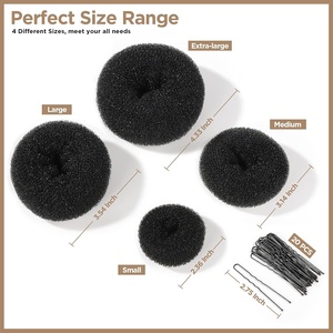 Kit al por mayor para hacer moños de donut con horquillas en U, accesorios de varios tamaños para hacer moños de donut para uso en salones de belleza - Product Image 2