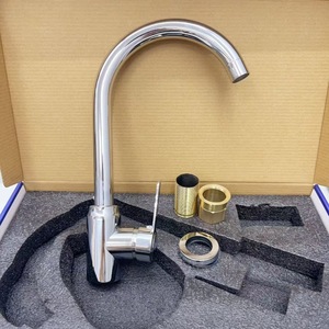ก๊อกน้ำห้องครัวสแตนเลส 304 แบบก้านเดียว วาล์วเซรามิก หมุนได้ 360 องศา ติดตั้งบนเคาน์เตอร์ สไตล์โมเดิร์น - Product Image 1