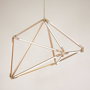 Lustre géométrique à LED E27, suspension à tête unique pour restaurant, chambre, villa, décoration moderne et artistique - Product Image 1