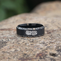 Bijoux vintage en gros, bague pour homme en acier inoxydable, bijoux historiques nordiques, bague viking