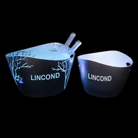 Seau à glace LED de luxe OEM avec logo personnalisé, grand modèle pour les boîtes de nuit, les fêtes, seau à champagne LED pour bouteilles de vin