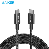 Kabel Anker USB C ke USB C 100W 10ft Baru Nylon USB 2.0 Tipe C Kabel Pengisian Daya & Data Pengisian Cepat untuk MacBook Pro iPhone 17 16 15