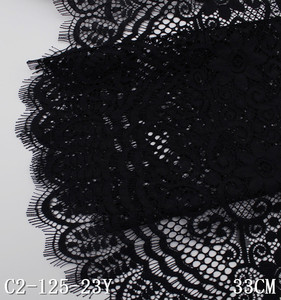 Bán Buôn 33Cm Chiều Rộng Màu Đen Sò Chantilly Ren Vải <span class=keywords><strong>2025</strong></span> Không Có Căng Pháp Lông Mi Hoa Ren <span class=keywords><strong>Trim</strong></span> Cho Phụ Nữ Ăn Mặc - Product Image 4