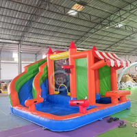 Château gonflable avec toboggan et piscine pour enfants, combo gonflable d'été pour l'extérieur
