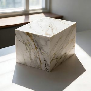 Luxe natuurlijke metalen roestvrijstalen urnen met marmerprint, uitvaartbenodigdheden - Product Image 2