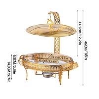 2-3L Gold Edelstahl Alkoholbetriebener Wärmespeicher Chafing Dish Buffet Speisenwärmer-Set für Hotel, Restaurant, Hochzeit, Party