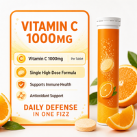 Comprimés effervescents de vitamine C à haute dose 1000 mg, soutien immunitaire, antioxydant, saveur orange, complément effervescent pour adultes