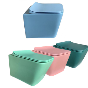 Inodoro moderno de pared para baño y cocina con bidé, rociador vertical de cerámica, inodoros en varios colores, sanitarios para hotel y ciudad. - Product Image 5