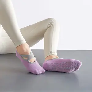 Anti derrapante correias pilates barre ballet descalço treino 5 dedos ioga grip meias para as mulheres