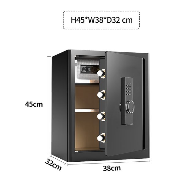 High Security Anti-Theft Safe Box with Vibration Sensor Alarm and Emergency Lock