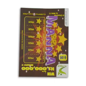 CMYK 4C Lottery Scratch Tickets Printing with easily scraping Ink