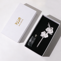 Diffuseur d'huiles essentielles personnalisé pour la maison, fleur en porcelaine parfumée, bouteille en verre de 100 ml, gypse aromatique en céramique, désodorisant d'air