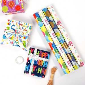 High Quality Wholesale 80g Birthday Art <b>Paper</b> <b>Tissue</b> 43*300cm Gift Luxury Custom Packaging <b>Wrapping</b> <b>Paper</b> Roll - Product Image 1