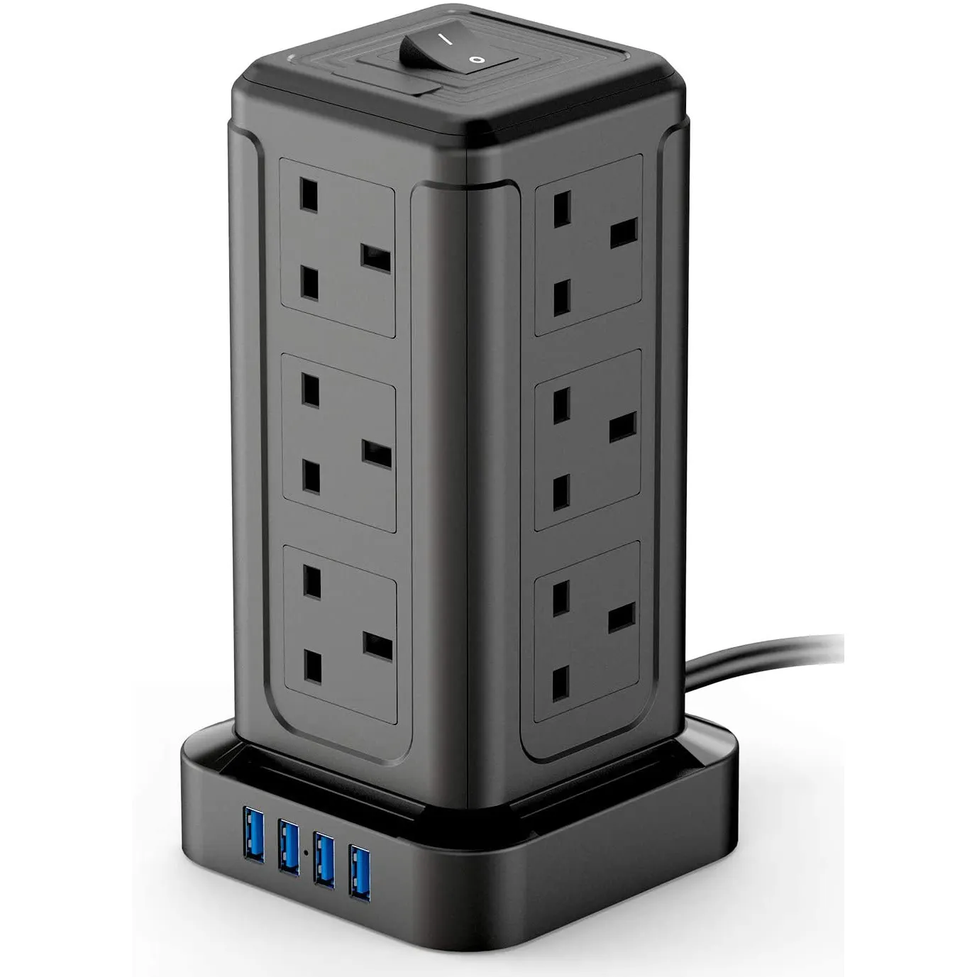 Saudi Arabia Cost-effective UK Tower Power Extension Socket Outlet Electric Smart Charging Socket with USB Ports