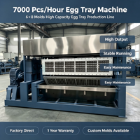 Machine de fabrication de barquettes à œufs 6x8, moule 7000 pièces/heure, ligne de production de moulage de pâte robuste avec four de séchage métallique