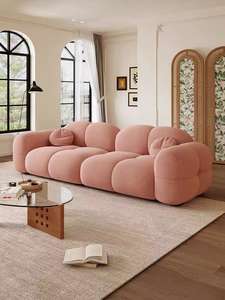 Ensemble de canapé en velours de salon personnalisable Taille d'usine et sélection de couleurs Matériau en tissu avec éponge - Product Image 4