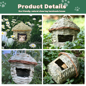 Natuurlijke Kolibrie Geweven Hooi Nest Hangende Vink Vogel Gras Huis Vogelhut Vogelhuisje Voor Tuin - Product Image 3