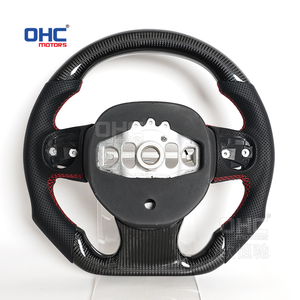 عجلة قيادة من الجلد الأسود بالكامل/ البيانو الأسود/ بألياف الكربون LED لسيارات كرايسلر SRT 300 300C 300S 2015-2023 (OHC) - Product Image 2