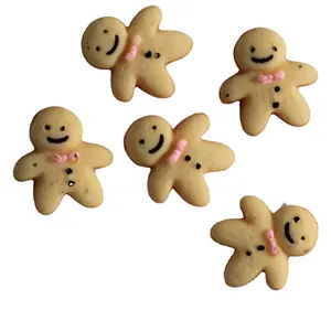 Biscotti di pan di zenzero di natale artigianato in resina Cabochon con retro piatto per decorazioni per Scrapbooking fermagli per capelli abbellimenti perline fai da te