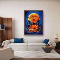 Huijie 30*40cm Peinture Acrylique Moderne Faite à la Main par Numéros Style Américain Nature Morte Kits d'Art Mural pour la Maison pour Halloween