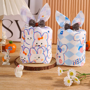 Sac d'emballage à cordon avec impression UV motif lapin de dessin animé mignon pour bonbons, snacks, biscuits, aliments, cadeaux décontractés - Product Image 4