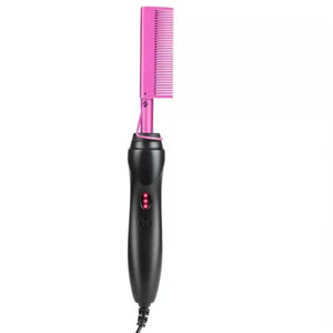 Electric Curling <b>Comb</b> Gold Black Pink Multi Functional Hair Straightener Dry Wet Use Fast <b>Heating</b> Wired - Product Image 5