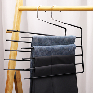 Không trượt kim loại Móc áo đa lớp quần móc PVC tráng quần tiết kiệm không gian móc cho khăn hijab khăn choàng - Product Image 5