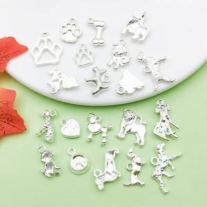 Pendentifs en alliage d'argent en forme de chien, designs variés pour la fabrication de bijoux, bracelets et colliers DIY - Product Image 4