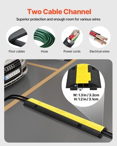 Paquete de 3 Protectores de <span class=keywords><strong>Cables</strong></span> <span class=keywords><strong>para</strong></span> Entrada de Vehículos, 2 Canales, Capacidad de 11000 lb por Eje, Rampa Protectora de <span class=keywords><strong>Cables</strong></span>, Reductor de Velocidad - Product Image 3