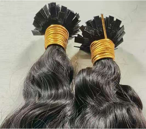 Extensioni per capelli 12A russe con cheratina <span class=keywords><strong>100</strong></span>% Remy, colore naturale, punta a K, onda naturale, capelli umani, <span class=keywords><strong>extension</strong></span> a punta piatta - Product Image 1