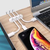 Organisateur de câble USB en silicone avec enrouleur et clips gestion de rangement de bureau pour souris casque sac fil organisateur accessoire