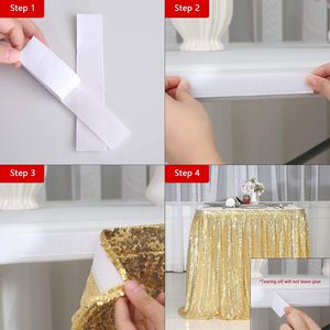 Falda <span class=keywords><strong>de</strong></span> Mesa con Lentejuelas <span class=keywords><strong>de</strong></span> 4 pies, 6 pies y 9 pies en Oro Rosa <span class=keywords><strong>para</strong></span> Mesas Redondas/Rectangulares/Cuadradas <span class=keywords><strong>para</strong></span> Fiestas <span class=keywords><strong>de</strong></span> Cumpleaños, Bodas, Navidad - Product Image 3