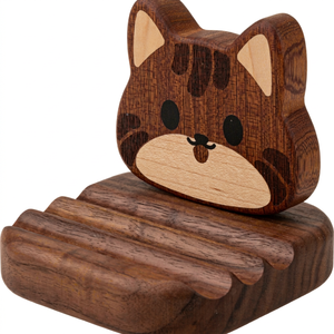 ที่วางโทรศัพท์รูปแมวไม้แบบตั้งโต๊ะ พกพาสะดวก ดีไซน์สร้างสรรค์ - Product Image 1