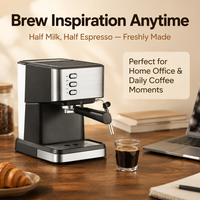 Máquina de Espresso Comercial Portátil de Aluminio de 20 Bares y Dos Grupos para Uso en Exteriores y Autocaravanas, Compatible con la UE, Semiautomática