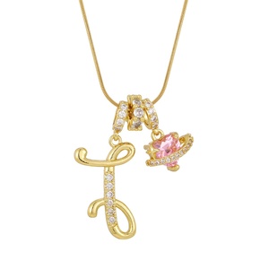 Collier pendentif chaîne serpent 26 lettres A-Z en diamant Dopamine, collier pendentif cœur en zircone alphabet de luxe léger, vente chaude - Product Image 2