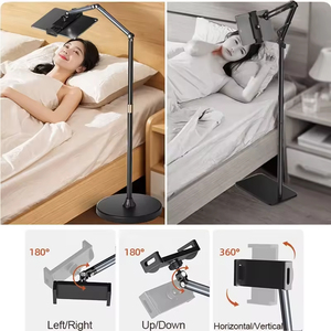 Lazy Aluminum Alloy Flexible Adjustable 360 Rotation Floor <b>Stand</b> <b>Tablet</b> PC Mobile Phone Holder for Bed Use - Product Image 5