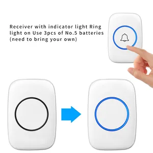 Home Security Intelligent Wireless Doorbell LED Light Waterproof 300M Remote Door Bell