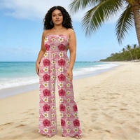Combinaison et barboteuse Aloha pour femme, imprimé fleurs d'hibiscus, plissée sur mesure