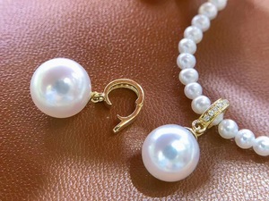 Stylish Durable Polished 18K <b>Solid</b> <b>Gold</b> <b>pendant</b> accessories Inlaid Tiny Clear Diamond For Pearl <b>Pendant</b> Necklace Handmade - Product Image 4