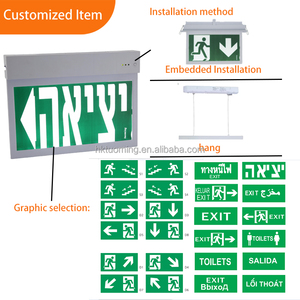 Tuoming Ce Cb, panneau de signalisation d'urgence LED personnalisé, rechargeable, mural, alimenté par batterie, 2835, panneau de sortie de sécurité - Product Image 4