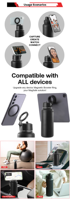 Bouteille d'eau au design innovant avec couvercle magnétique, sans BPA, 32 oz, anti-fuite, avec poignée de transport pour la salle de sport, le yoga et le sport