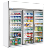 Équipement de supermarché, réfrigérateur Vertical à quatre portes en verre, congélateur Vertical