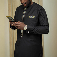 2025 <strong>Best</strong>-<strong>Selling</strong> High Quality Ethnic Embroidered Men's Sets New African Cross-Border Models <strong>on</strong> Aliexpress and for <strong>Amazon</strong>