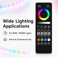 Control Remoto LED 2.4G Inalámbrico RF con Atenuador Táctil RGB/RGBW para Tiras de Luz LED, Lámpara de Techo de Cuatro Zonas, Kit de Iluminación para el Hogar con Alcance de 30M
