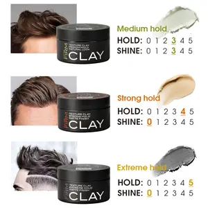 OEM Private Label Medium Hold Hair Styling Clay Matte Textura Homens Cabelo Cera Argila