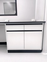 Table de laboratoire en métal moderne et durable avec évier, armoire à 4 tiroirs, revêtement en poudre époxy, acier inoxydable, poste de travail pour laboratoire de chimie