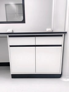 Modern dayanıklı Metal laboratuvar masası lavabo dolabı 4 çekmeceli kimya laboratuvarı için epoksi toz kaplama paslanmaz çelik iş istasyonu - Product Image 4