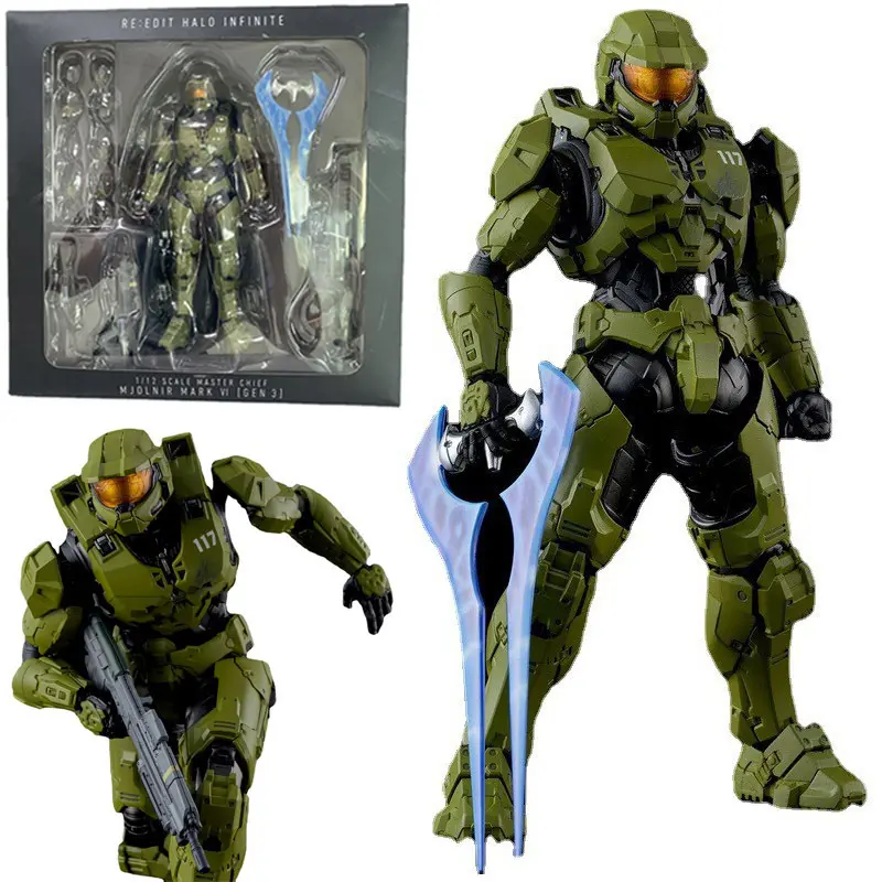 Duizend Waarde Training 5 Master Chief Halo 'S Oneindig 1/12 Beweegbare Nodel Poppendecoratie Figuurtjes Verzamelobjecten